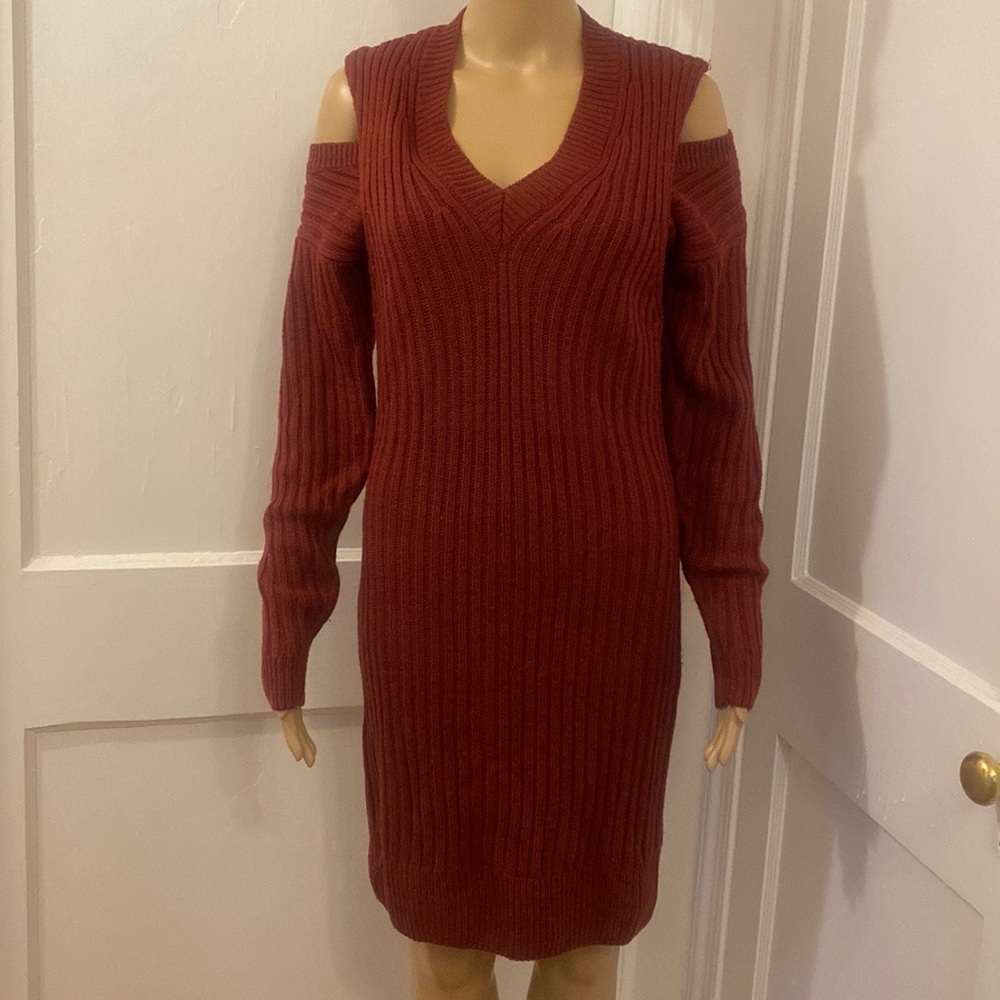 NWOT V-Neck Sweater Dress - Picture 2 of 5